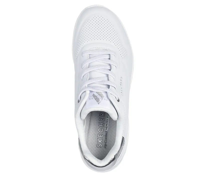 Skechers Uno – Shimmer Away – Wit / Zilver (155196-WSL)