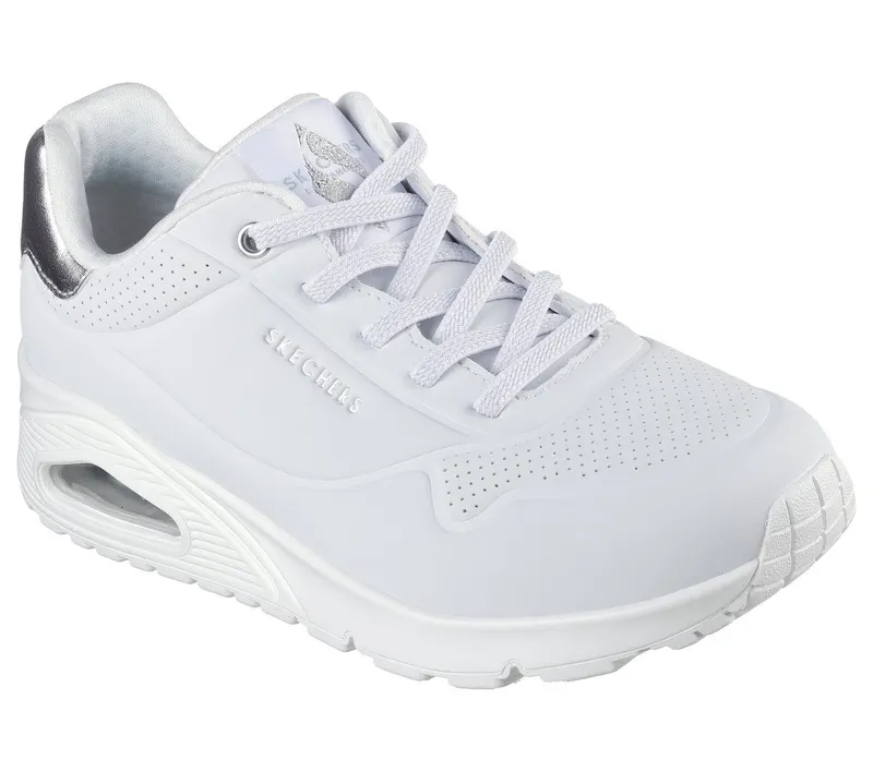 Skechers Uno – Shimmer Away – Wit / Zilver (155196-WSL)