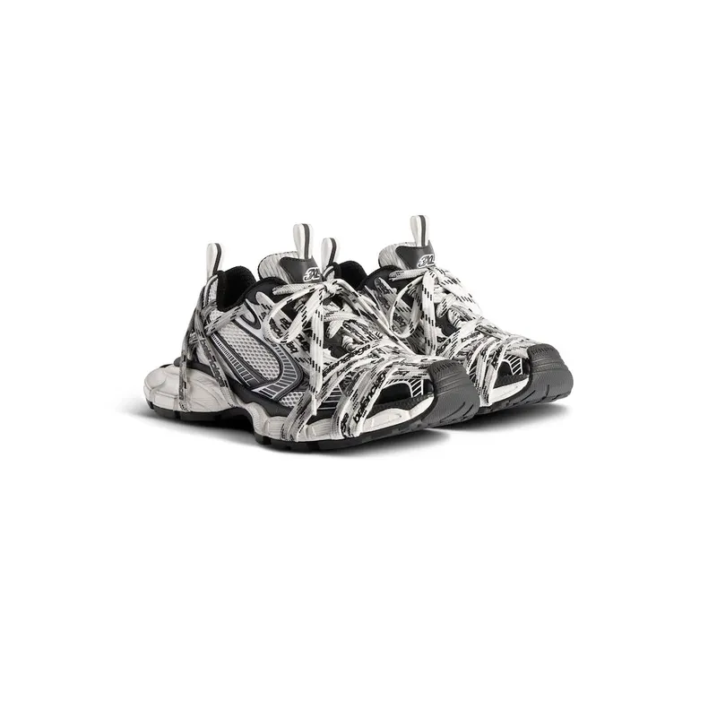 Balenciaga Women’s 3xl Extreme Laces Logo Sneaker In White / Black White / Black (825598W3XHL9010)