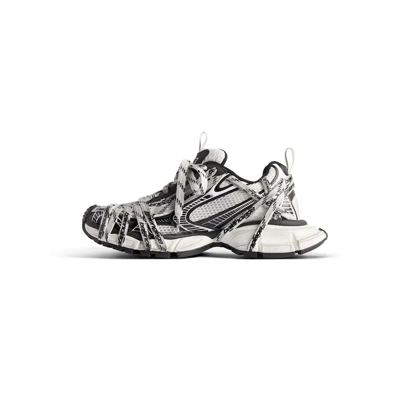 Balenciaga Women’s 3xl Extreme Laces Logo Sneaker In White / Black White / Black (825598W3XHL9010)
