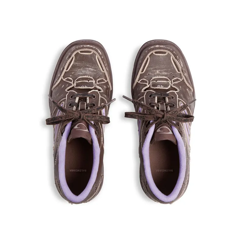 Balenciaga Women’s Hamptons Medium Worn-out Sneaker In Brown / Lilac Brown / Lilac (841763WCURS2050)