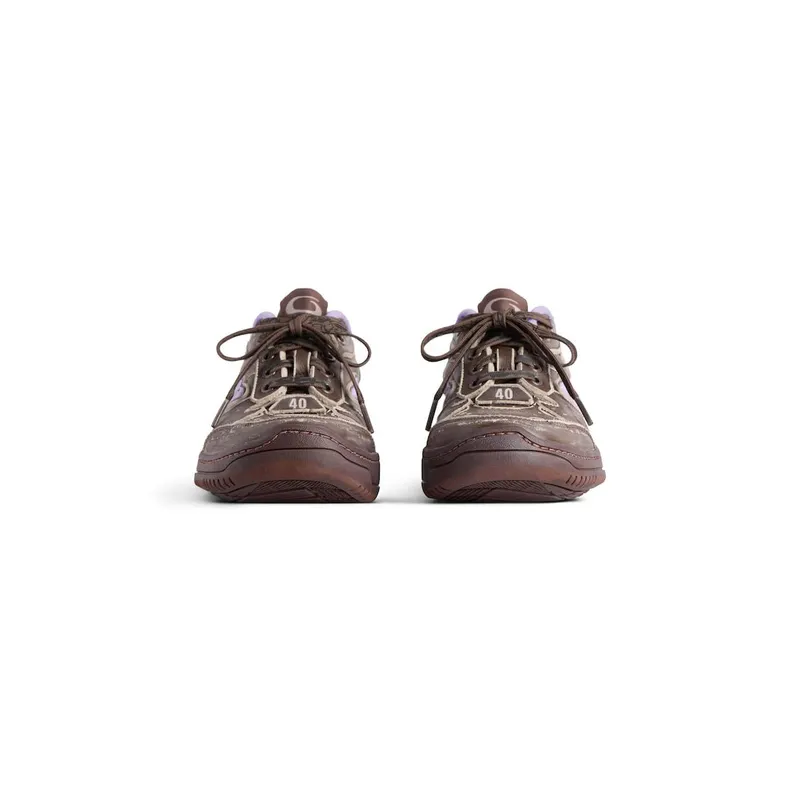 Balenciaga Women’s Hamptons Medium Worn-out Sneaker In Brown / Lilac Brown / Lilac (841763WCURS2050)