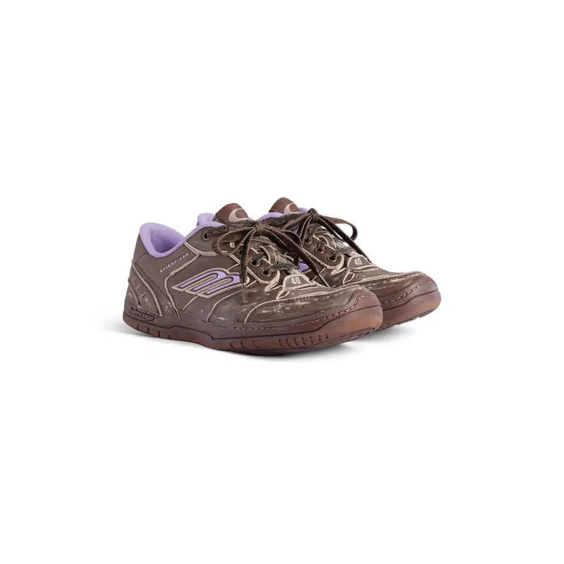 Balenciaga Women’s Hamptons Medium Worn-out Sneaker In Brown / Lilac Brown / Lilac (841763WCURS2050)