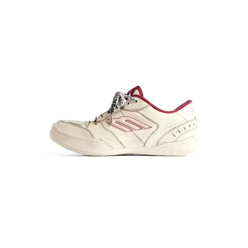 Balenciaga Women’s Hamptons Medium Worn-out Sneaker In Off White / Red Off White / Red (841763WCURS9960)