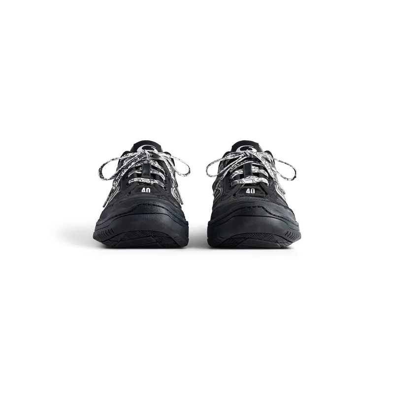 Balenciaga Men’s Hamptons Worn-out Sneaker In Black Black (841765WCURB1000)