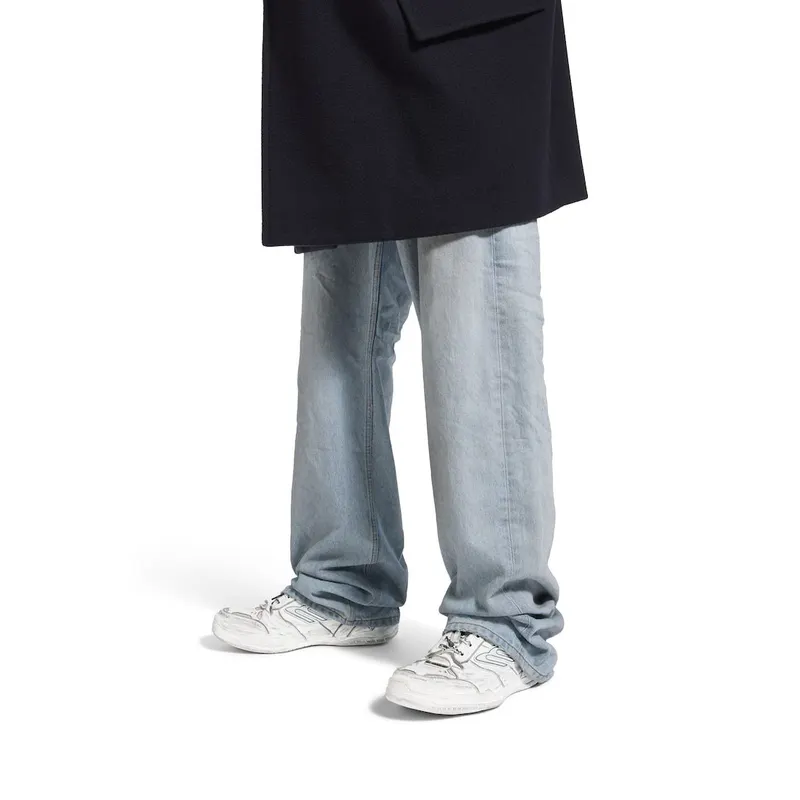 Balenciaga Men’s Hamptons Worn-out Sneaker In White / Dark Blue / Grey White / Dark Blue / Grey (841765WCURB9141)
