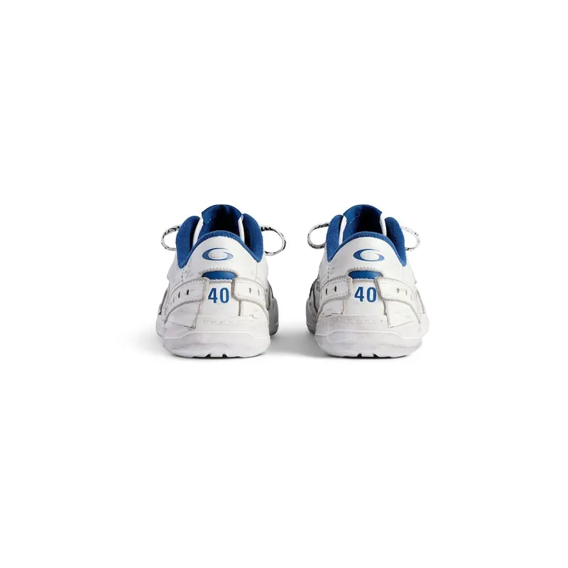 Balenciaga Men’s Hamptons Worn-out Sneaker In White / Dark Blue / Grey White / Dark Blue / Grey (841765WCURB9141)