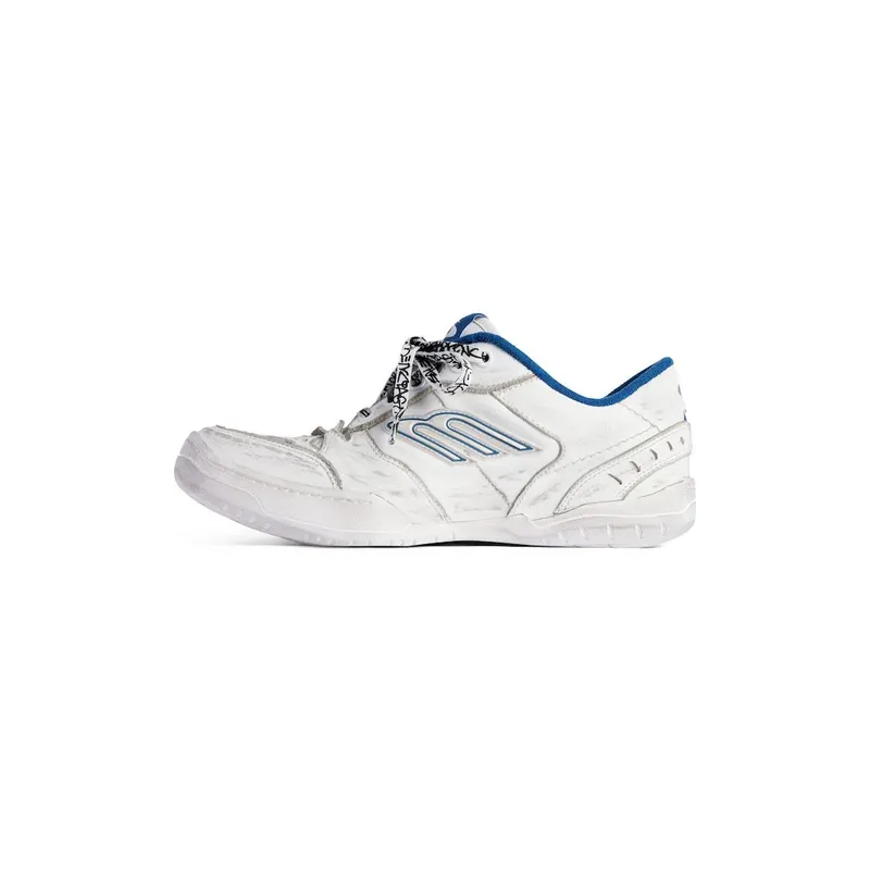 Balenciaga Men’s Hamptons Worn-out Sneaker In White / Dark Blue / Grey White / Dark Blue / Grey (841765WCURB9141)
