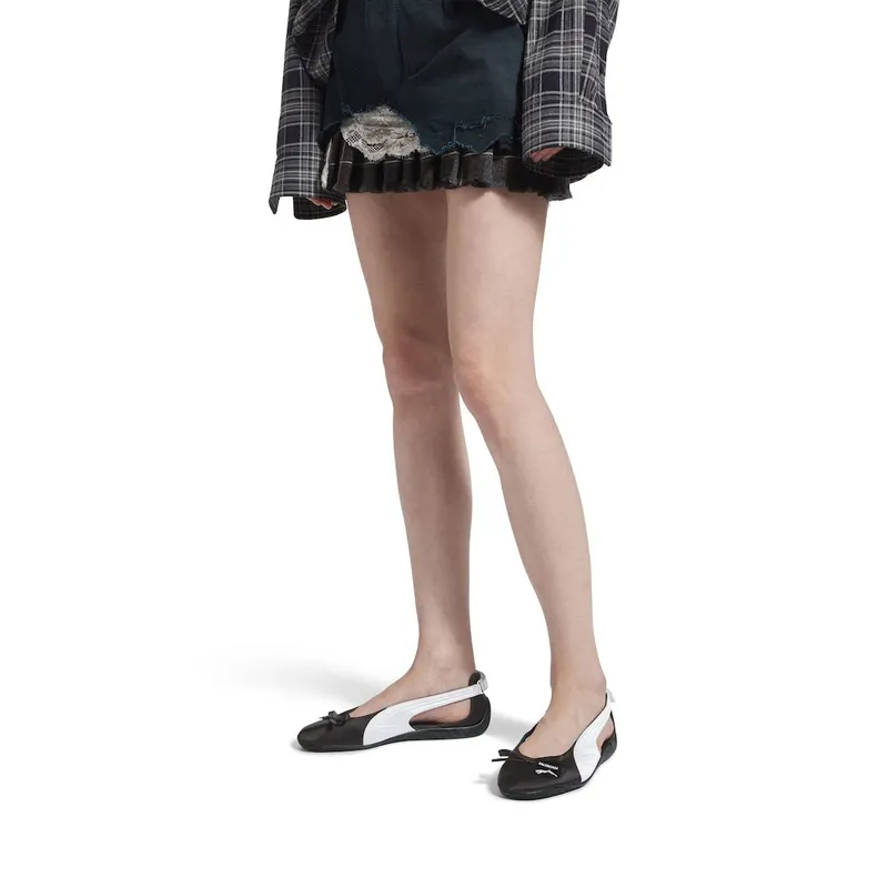 Balenciaga Women’s Speedcat Ballet Satin Balenciaga In Black / White Black / White (847163WSDST1090)