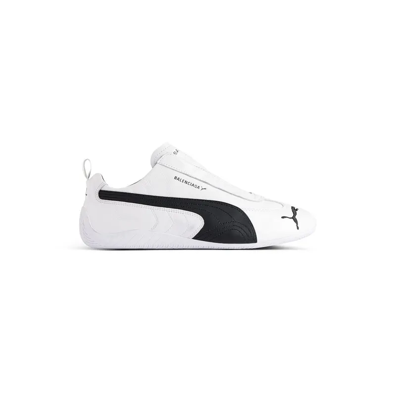 Balenciaga Men’s Speedcat Leather Balenciaga In White / Black White / Black (847148WSDSB9010)