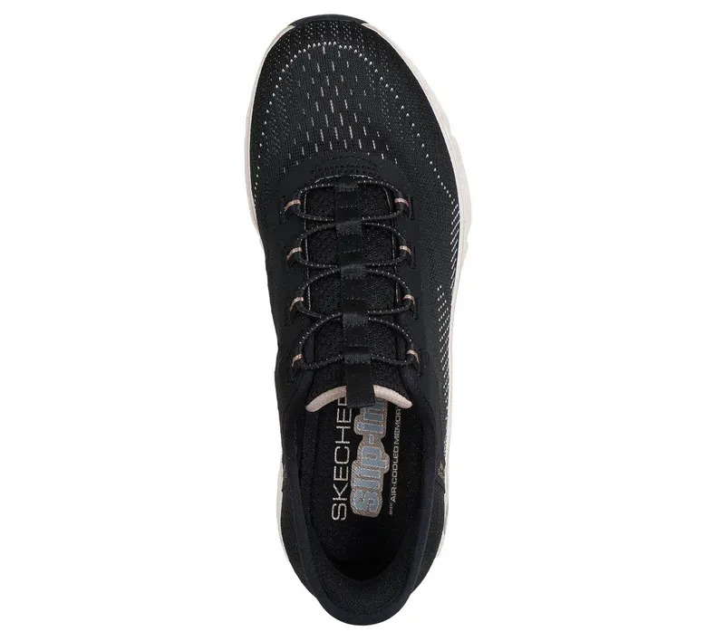 Skechers Skechers Slip-ins: Glide-Step Gratify – Pace – Zwart / Goud (104610-BKGD)