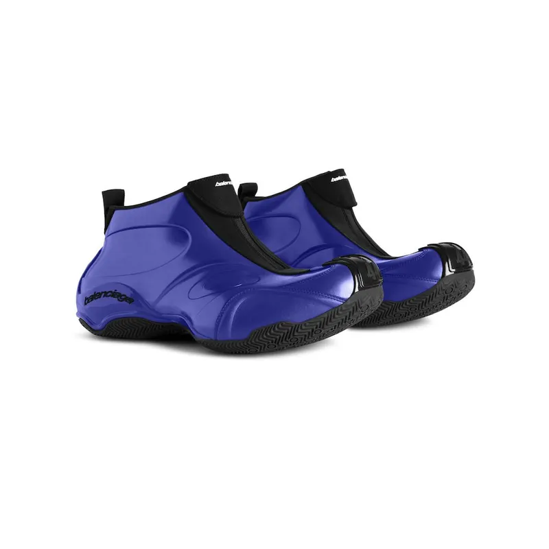 Balenciaga Men’s Basketball Sneaker In Metallic Blue Metallic Blue (824909WBKBM4000)