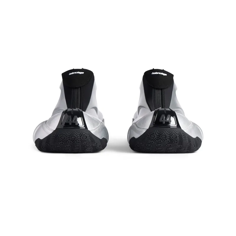 Balenciaga Men’s Basketball Sneaker In Silver / Black Silver / Black (824909WBKBM8010)