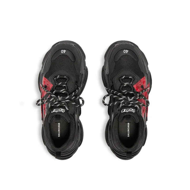 Balenciaga Men’s Triple S Sneaker In Black / Red Black / Red (536737WSECT1060)