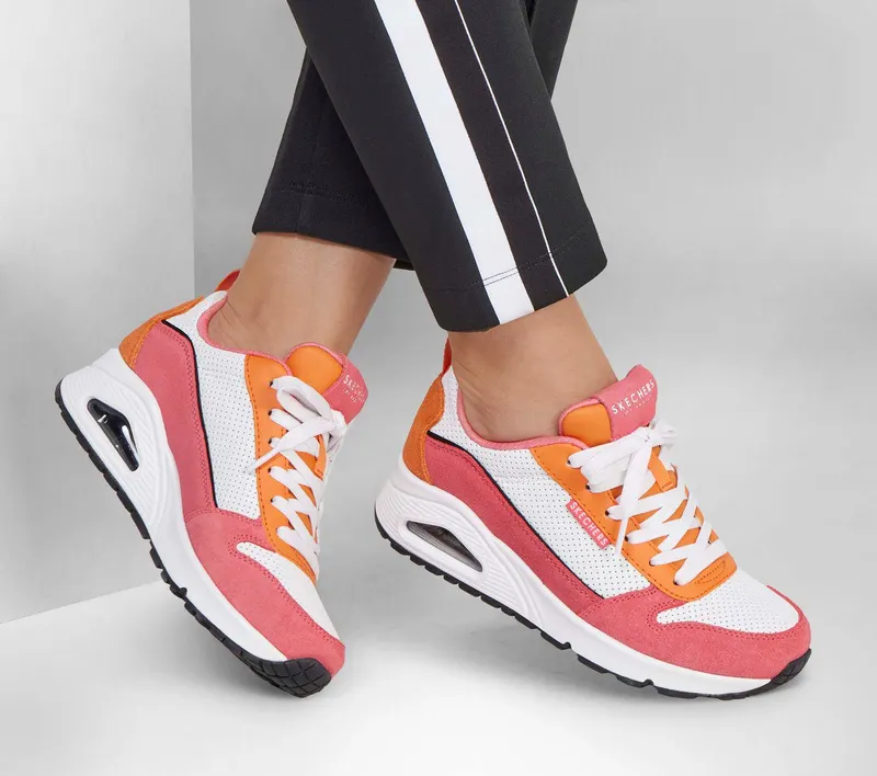 Skechers Uno – 2 Much Fun – Roze / Oranje (177105-PKOR)