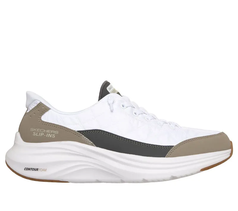 Skechers Skechers Slip-ins: Contour Foam – Cozy Fit – Wit / Taupe (232619-WTP)