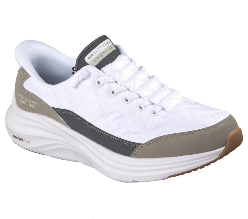 Skechers Skechers Slip-ins: Contour Foam – Cozy Fit – Wit / Taupe (232619-WTP)
