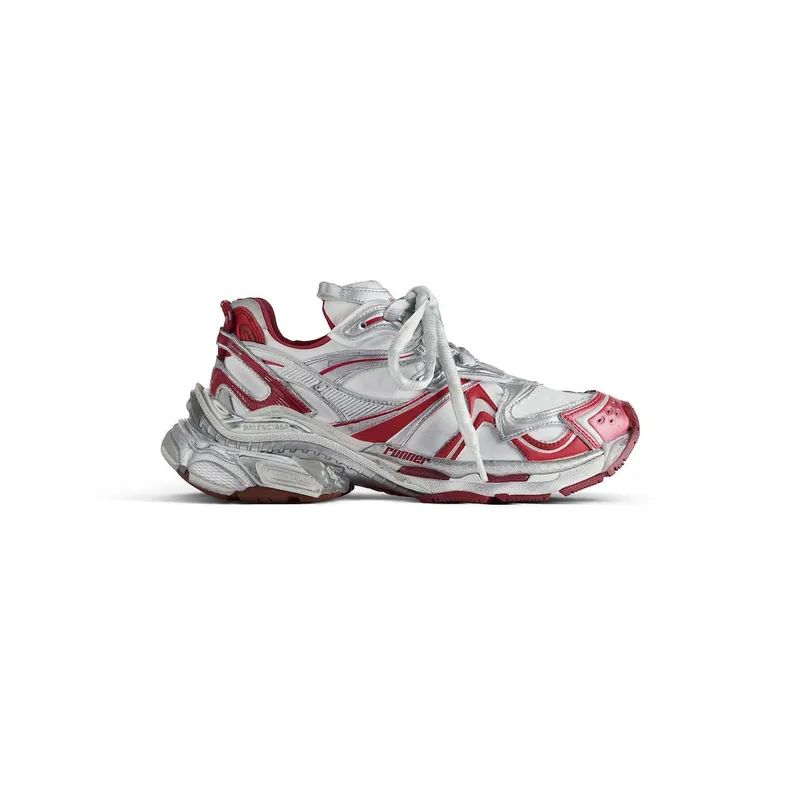 Balenciaga Men’s Runner 2.0 Sneaker In Off White / Red / Brown Off White / Red / Brown (779066WRNNY9620)