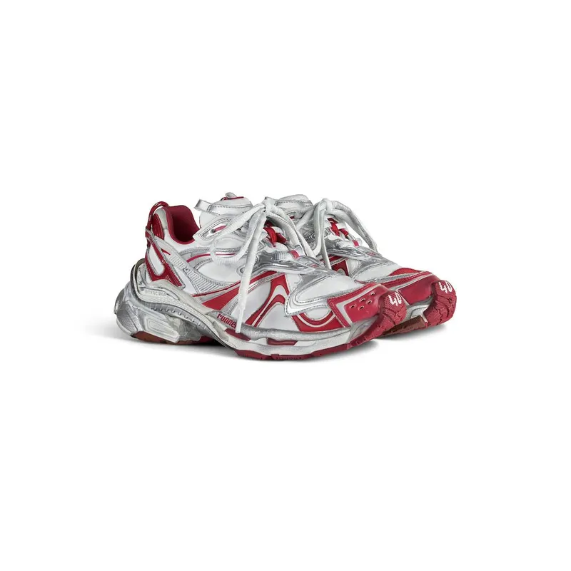 Balenciaga Men’s Runner 2.0 Sneaker In Off White / Red / Brown Off White / Red / Brown (779066WRNNY9620)