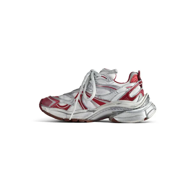 Balenciaga Men’s Runner 2.0 Sneaker In Off White / Red / Brown Off White / Red / Brown (779066WRNNY9620)