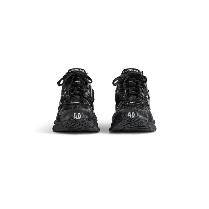 Balenciaga Women’s Runner Sneaker With Rhinestones In Black Black (656063WRNU81081)