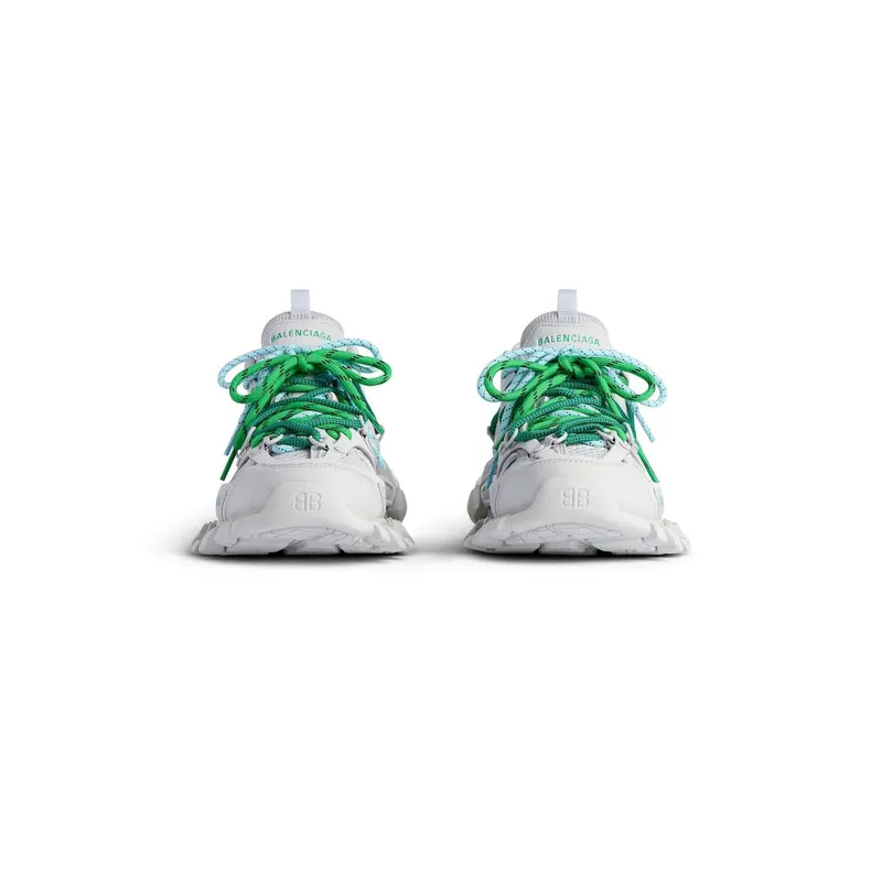 Balenciaga Men’s Track Trail Laces Sneaker In Grey / Green / Blue Grey / Green / Blue (800592WTRHK1340)