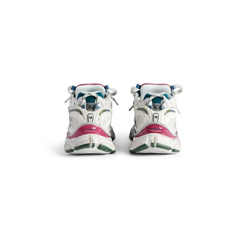 Balenciaga Women’s Runner Sneaker In White / Dark Green / Blue / Pink White / Dark Green / Blue / Pink (772767W3RMU9934)