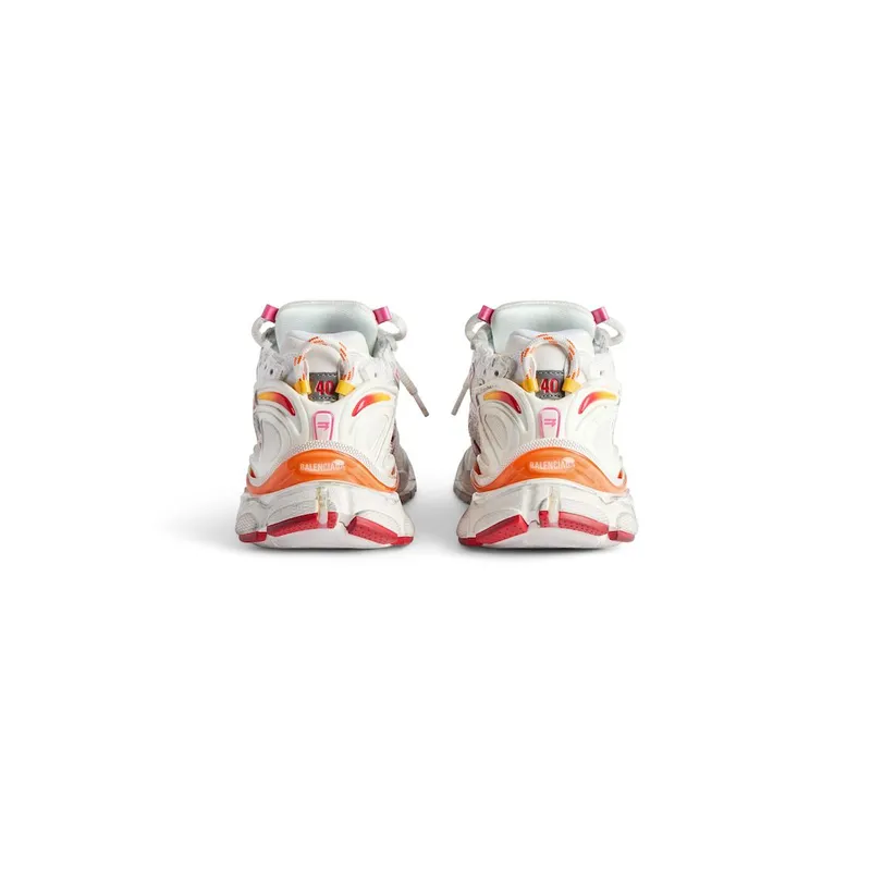 Balenciaga Men’s Runner Sneaker In White / Orange / Pink / Red White / Orange / Pink / Red (772774W3RMU9756)