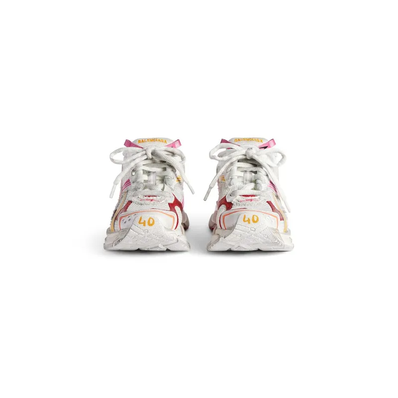 Balenciaga Men’s Runner Sneaker In White / Orange / Pink / Red White / Orange / Pink / Red (772774W3RMU9756)