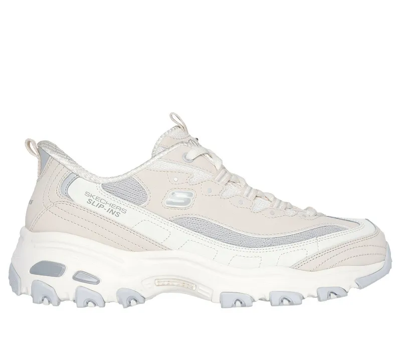 Skechers Skechers Slip-ins: D’Lites – Smooth Nostalgia – Natuurlijk / Grijs (150537-NTGY)