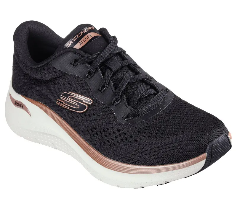Skechers Arch Fit 2.0 – Glow The Distance – Zwart / Roos Goud (150067-BKRG)