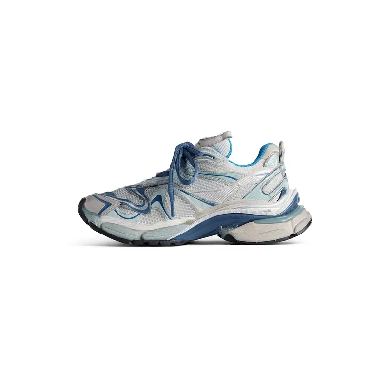 Balenciaga Men’s Runner 2.0 Sneaker In White / Blue / Beige White / Blue / Beige (779066W3RXP9402)