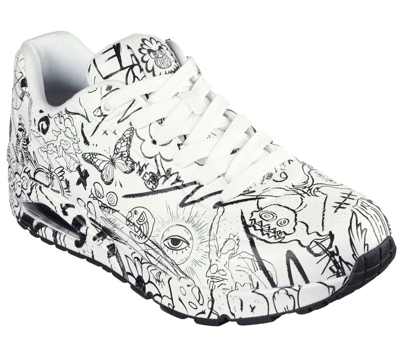Skechers Vexx: Uno – Process Sketch – Wit / Zwart (183501-WBK)