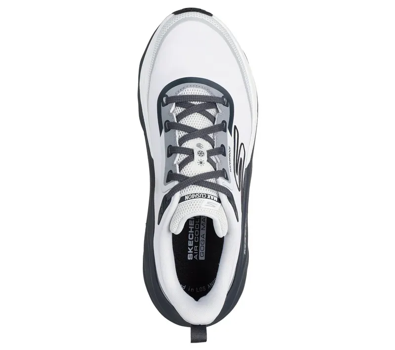 Skechers Waterproof: Max Run – Vorteza – Wit / Houtskool (129203-WCC)