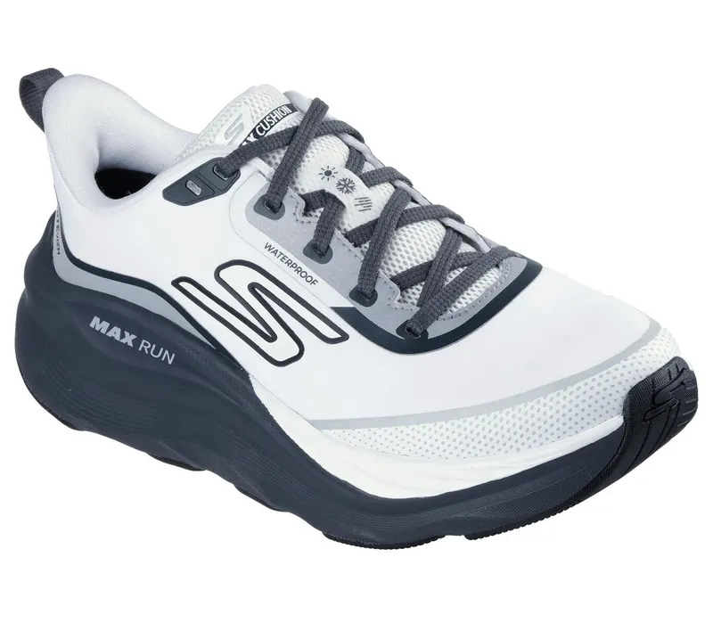 Skechers Waterproof: Max Run – Vorteza – Wit / Houtskool (129203-WCC)