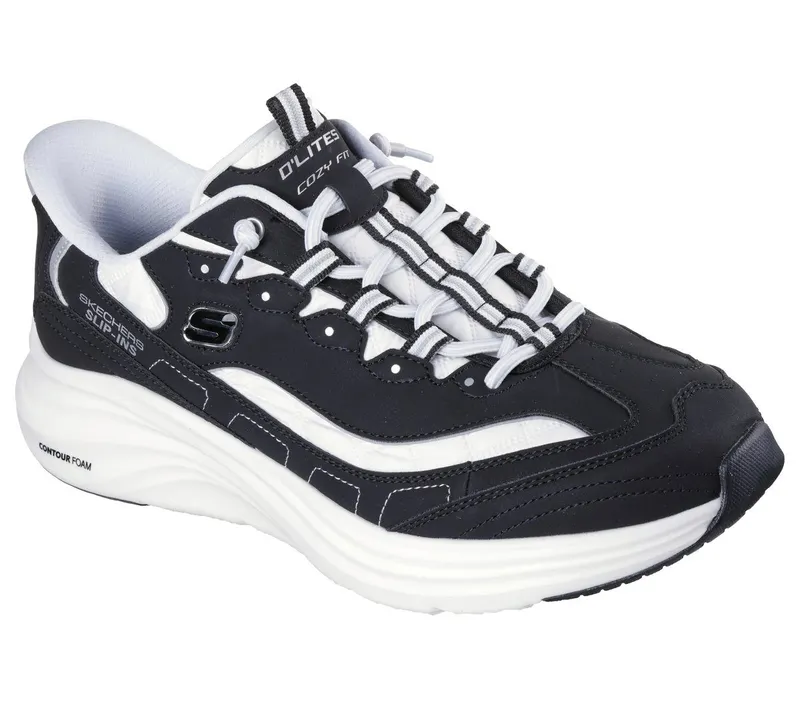 Skechers Skechers Slip-ins: Contour Foam – Cozy Fit D’Lites – Zwart / Wit (232642-BKW)