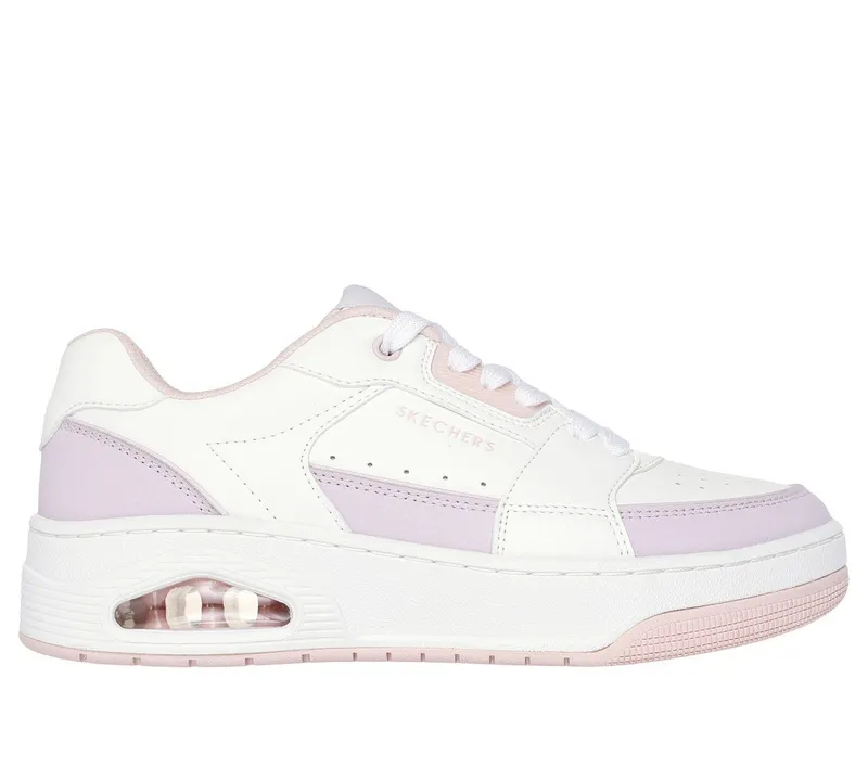 Skechers Uno Court – Courted Style – Wit / Lavendel / Roze (177710-WLVP)