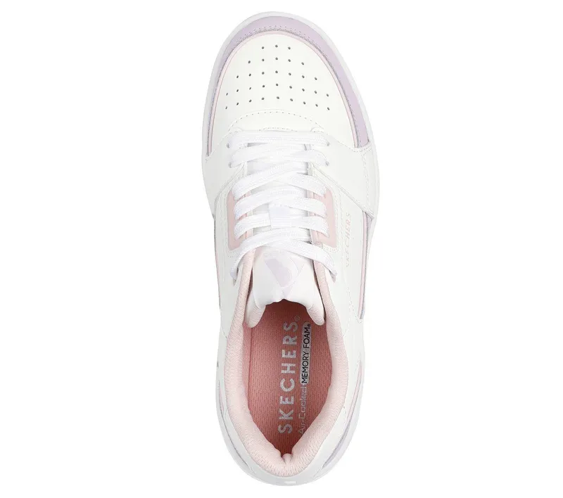 Skechers Uno Court – Courted Style – Wit / Lavendel / Roze (177710-WLVP)