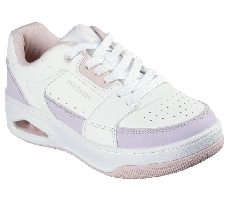 Skechers Uno Court – Courted Style – Wit / Lavendel / Roze (177710-WLVP)