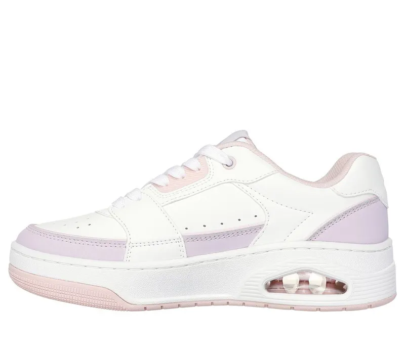 Skechers Uno Court – Courted Style – Wit / Lavendel / Roze (177710-WLVP)