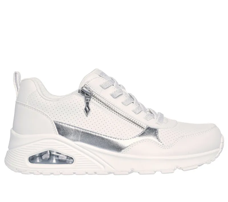 Skechers UNO – Metallic Sliders – Wit (177873-WHT)