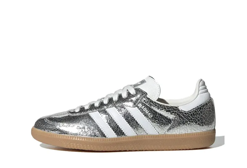 adidas Samba OG Silver Metallic Cracked Leather (JR0035)