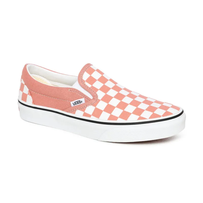 VANS Checkerboard Classic Slip-on Shoes (Pink)