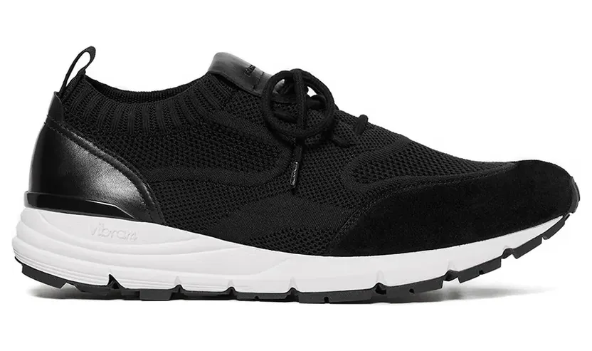 Scarosso Gestrickte Robbie Wildleder-Sneakers “Black” (ROBBIESNEABLAKNIT)