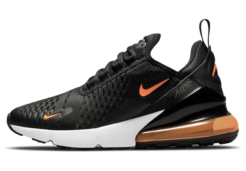 Nike Air Max 270 Black Total Orange (GS) (DM3208-001)