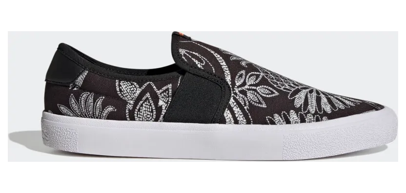 adidas Vulc Raid3r Lifestyle Skateboarding Slip-On Canvas Graphic Print Core Black / Signal Orange / Cloud White (GW4107)