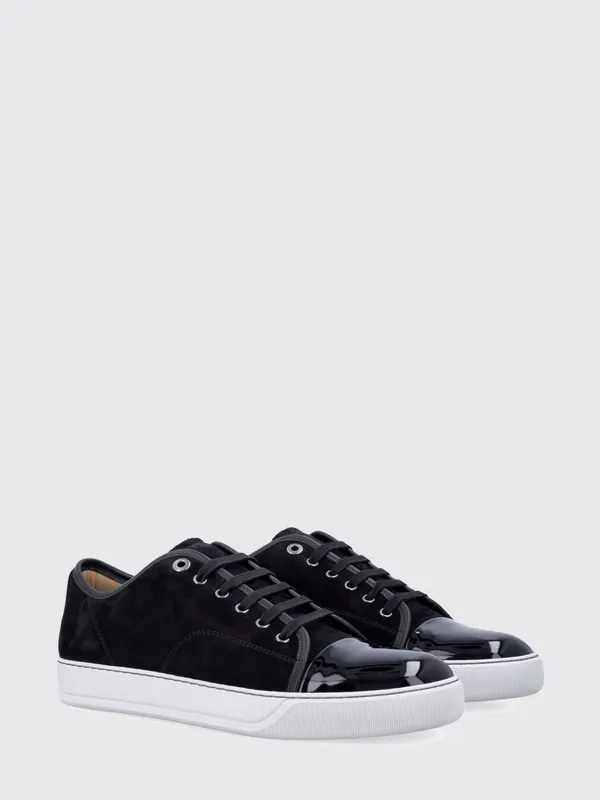 Lanvin DBB1 Suede Calf Leather Sneakers with Patent Leather Toe-Cap Black (FMSKDBB1VBAL10)