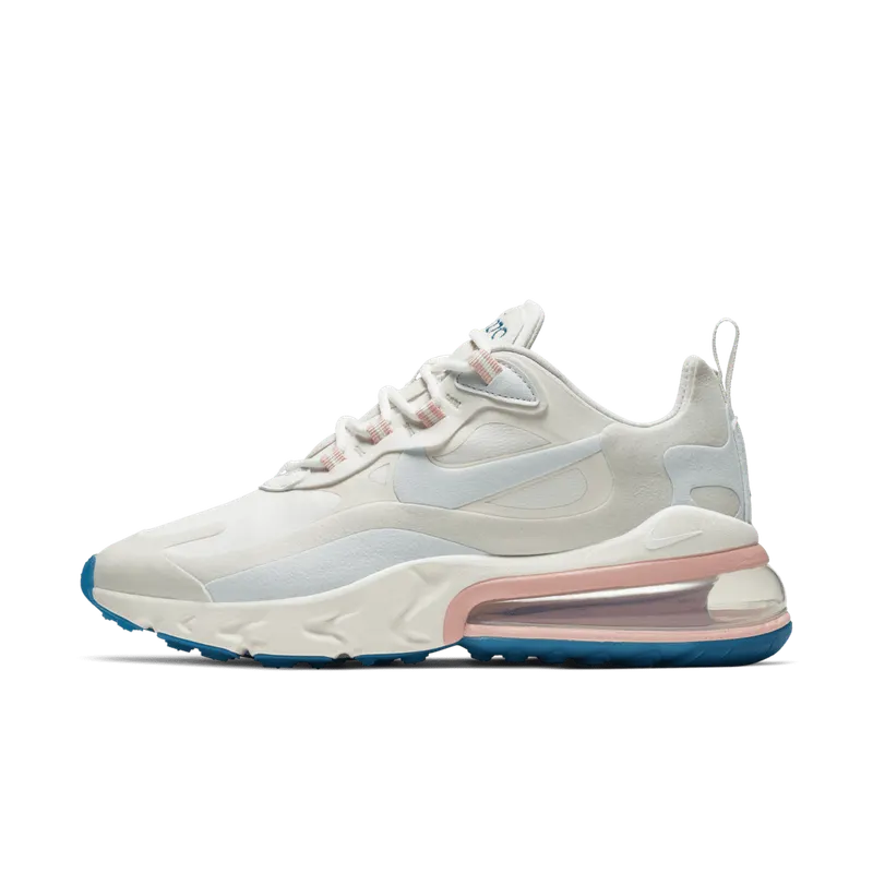 Nike Air Max 270 React American Modern (W) Summit White/Ghost Aqua-Phantom-Coral Stardust-Imperial Blue-Light Bone (AT6174-100)