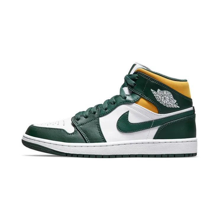 Air Jordan 1 Mid Sonics “Noble Green / White / Pollen” (554724-371)