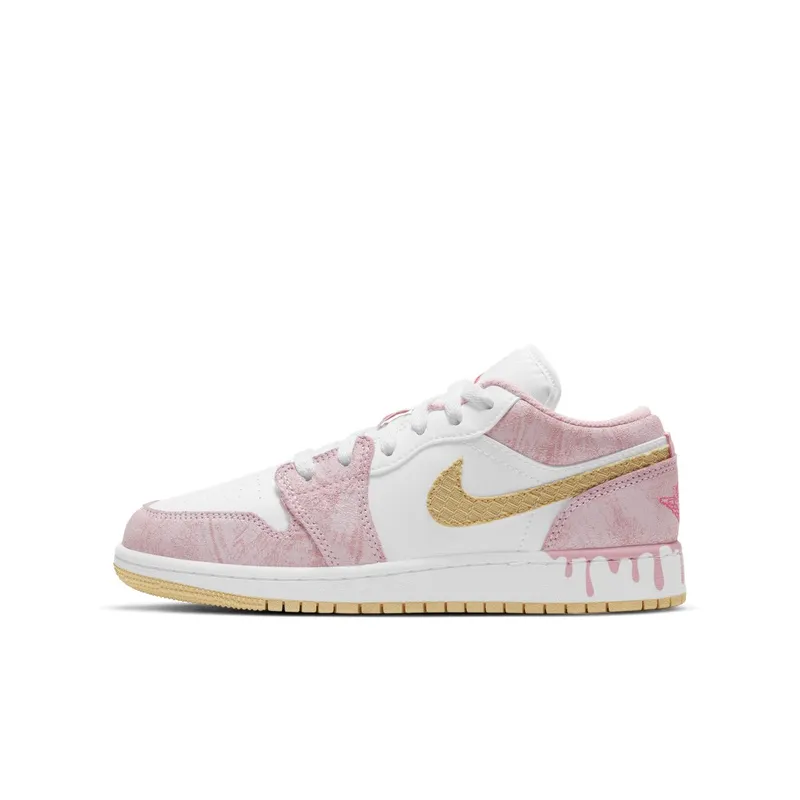 Jordan 1 Low Paint Drip (GS) Arctic Punch/Pale Vanilla-White (CW7104-601)